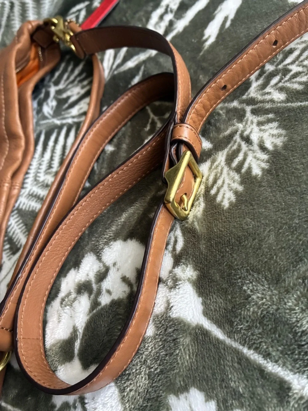Coach Pebbled Leather Shoulder Bag in Cognac